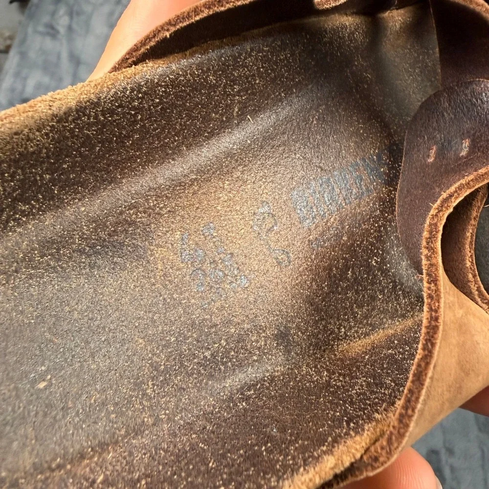 Birkenstock Pisa Oiled Leather Sandals Tobacco Brown Multi Strap Mens 41 US 8